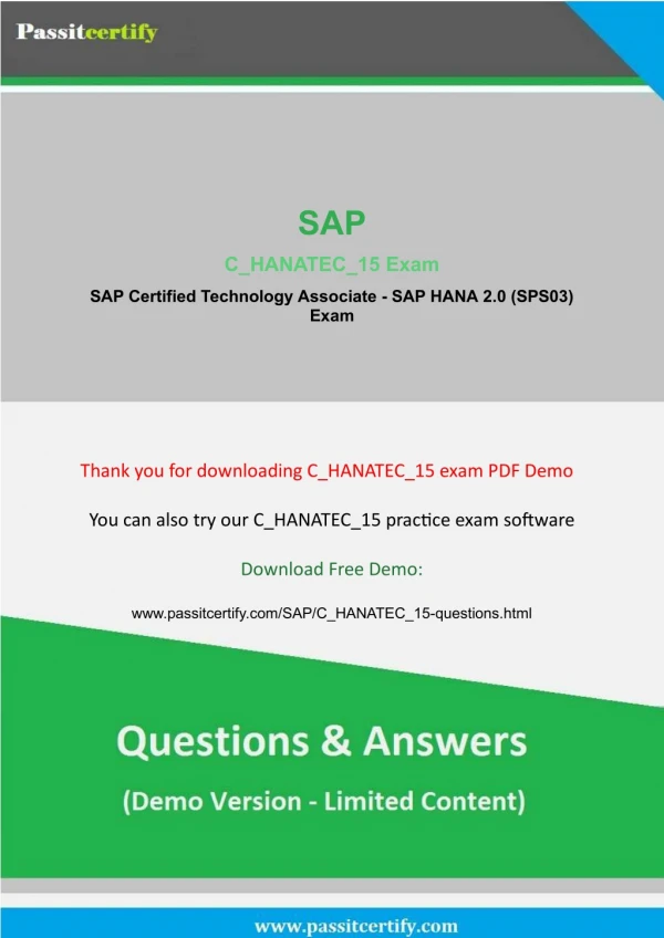 Real C_HANATEC_15 SAP [2018 Dec] Exam Question Samples For Free