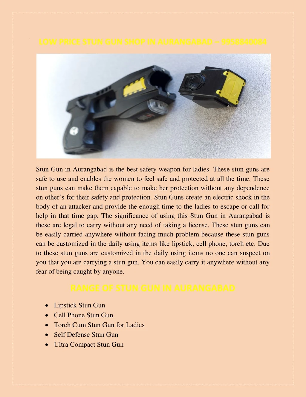 low price stun gun shop in aurangabad 9958840084