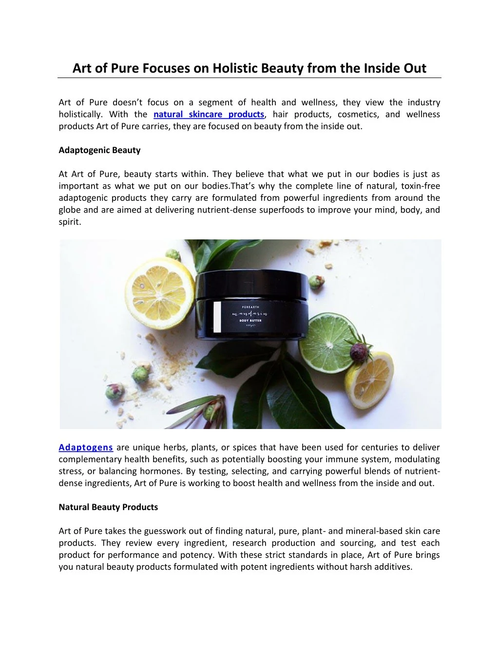 art of pure focuses on holistic beauty from