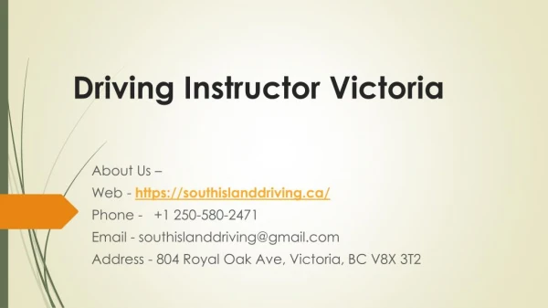 Driving Instructor Victoria