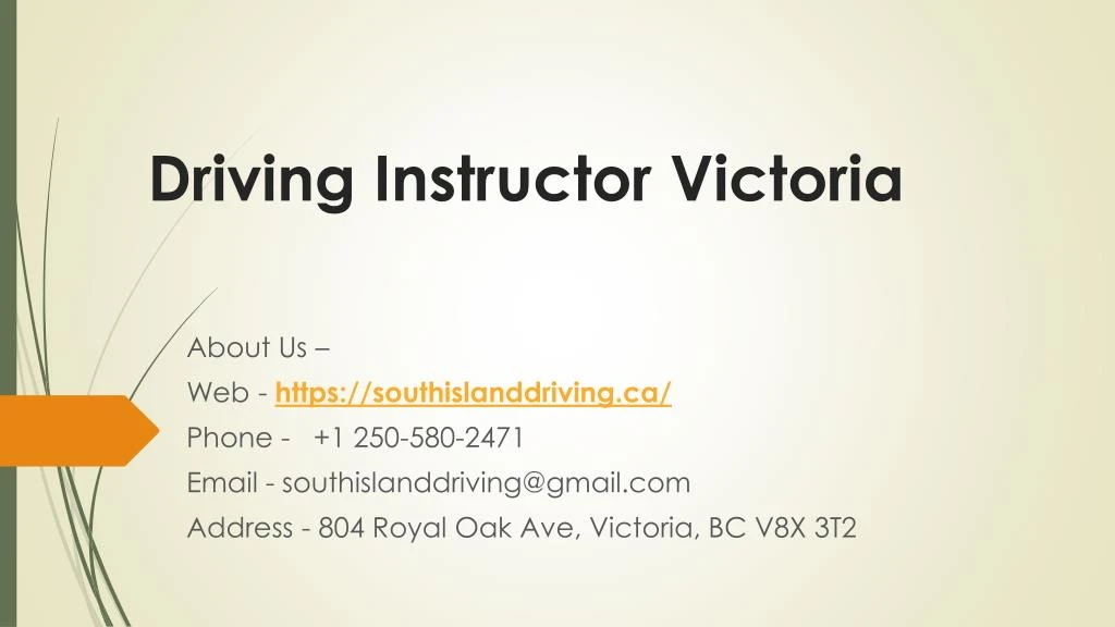 driving instructor victoria