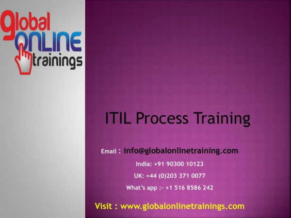 ITIL Process Training | ITIL Foundation Certification Corporate Training