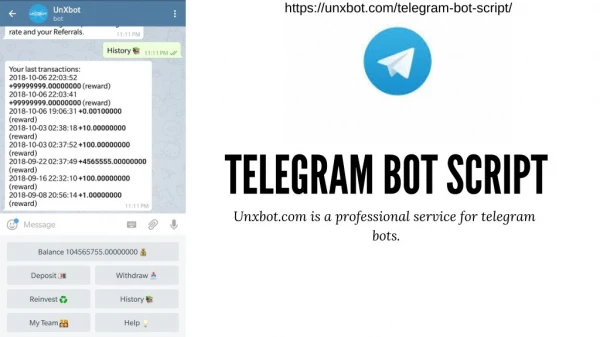 Telegram investment bot, telegram bot script, UXBOT