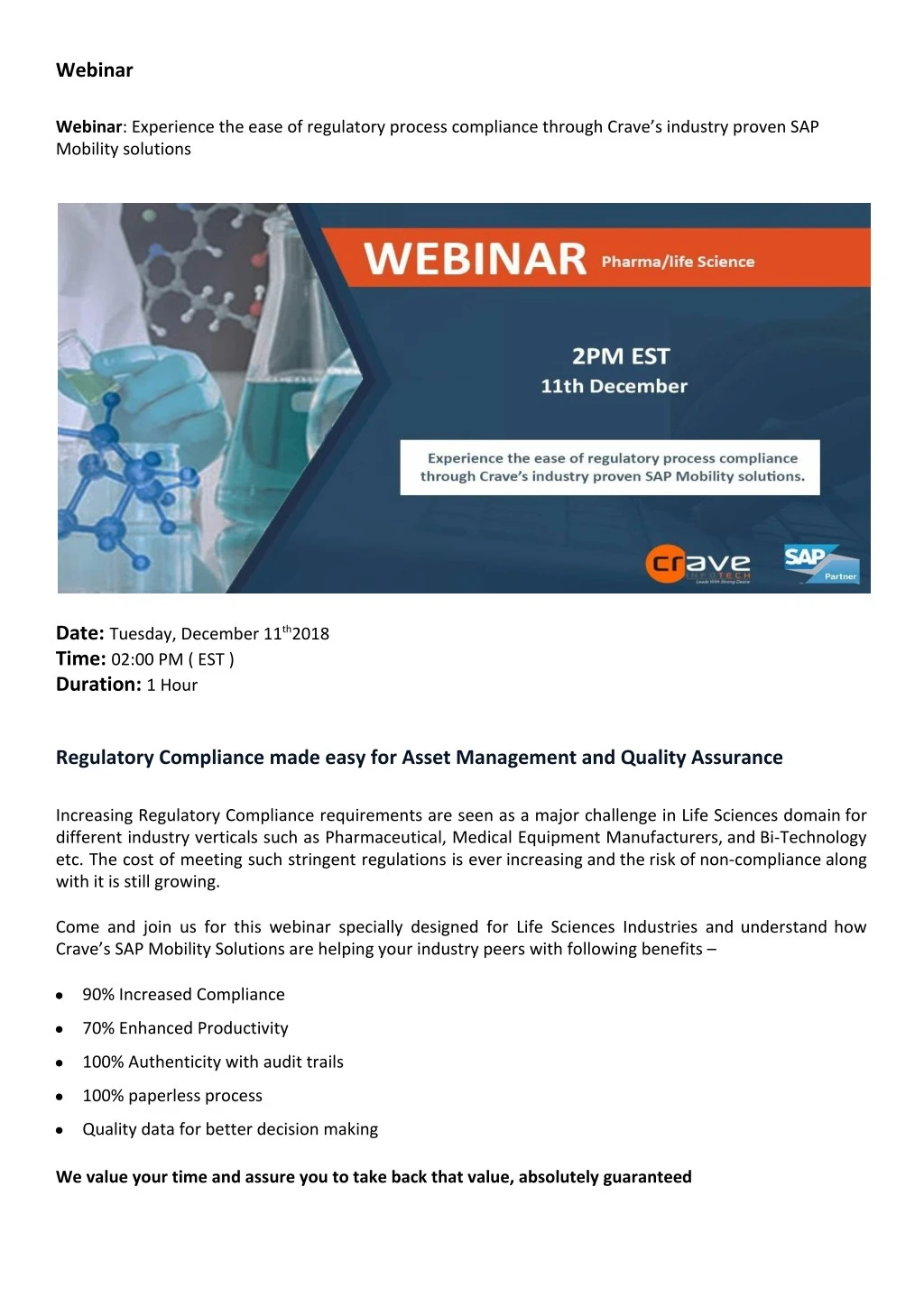 webinar webinar experience the ease of regulatory