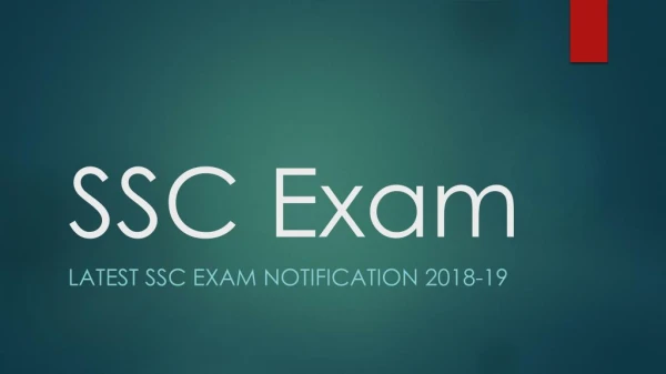 Latest SSC Exam Notification 2018-19: Online Application Form For Selection POst