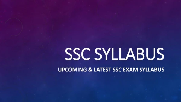 SSC Syllabus 2018- Upcoming & Latest SSC Exam Syllabus (Available)