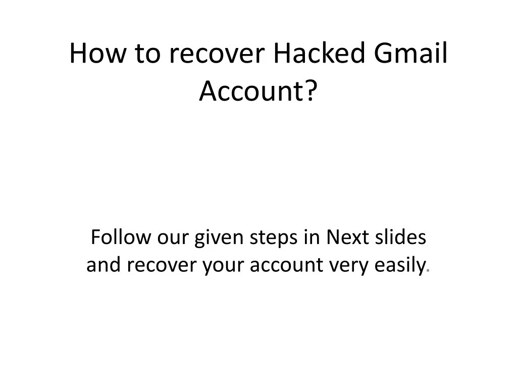 how to recover hacked gmail account