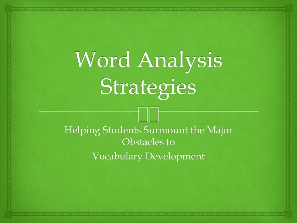 word analysis strategies