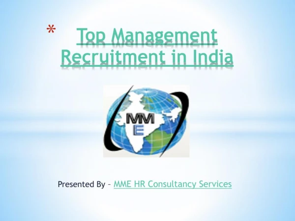 Top Management Recruitment in India