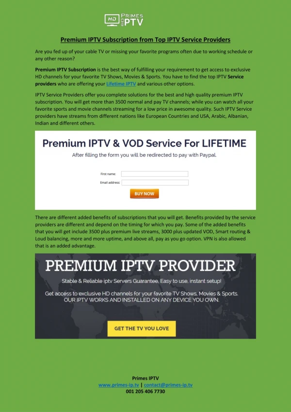 Premium IPTV Subscription from Top IPTV Service Providers