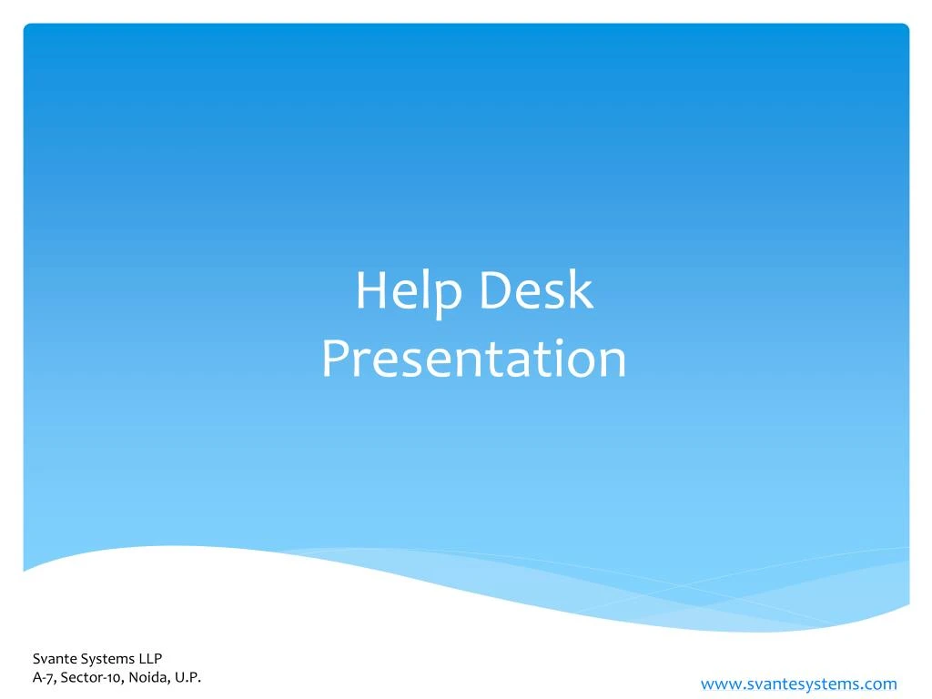 help desk presentation