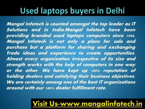 used Laptops Buyers in Delhi-mangalinfotech