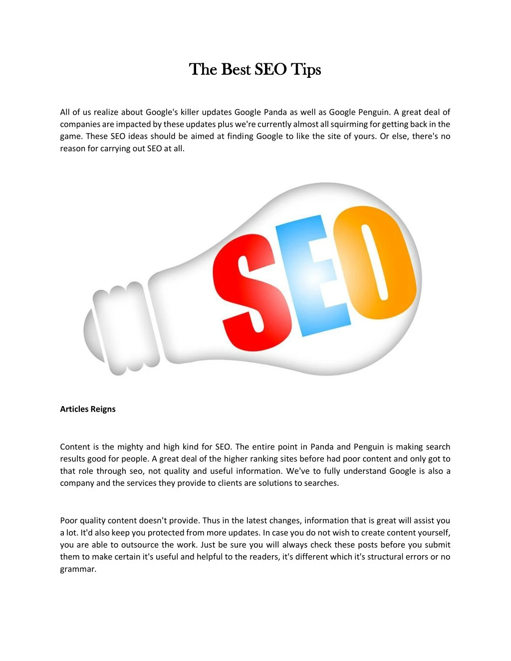 the best seo tips the best seo tips