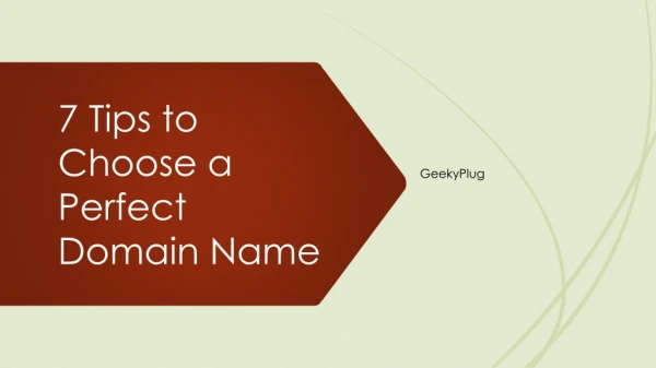 Tips to Choose Perfect Domain Name