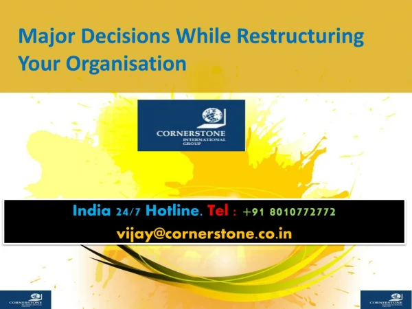 Major Decisions While Restructuring Your Organisation