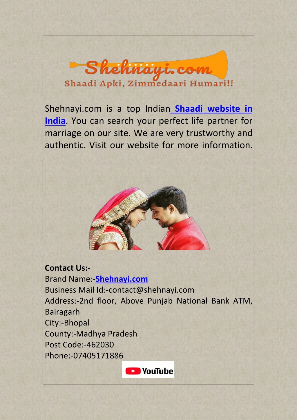 shehnayi com is a top indian shaadi website