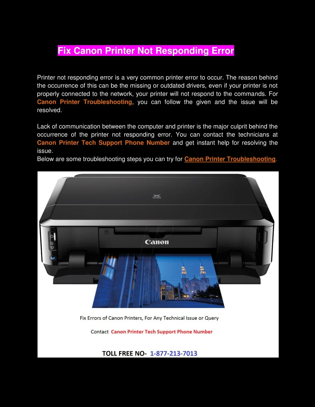 fix canon printer not responding error printer