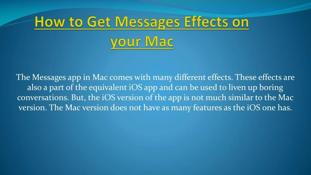 how to get messages effects on your mac
