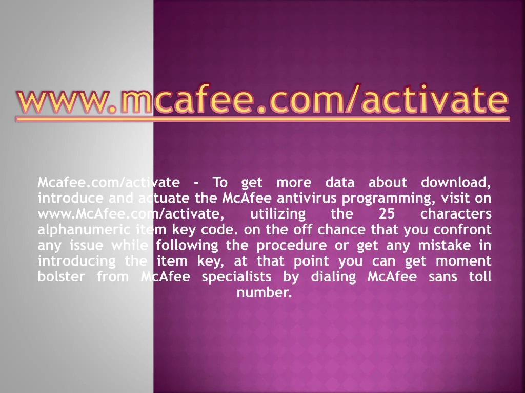 www mcafee com activate