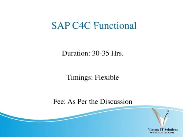 SAP C4C Functional Online Training