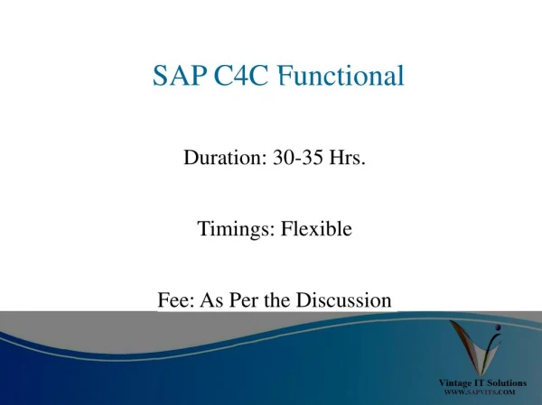 - SAP C4C Functional Online Training PPT