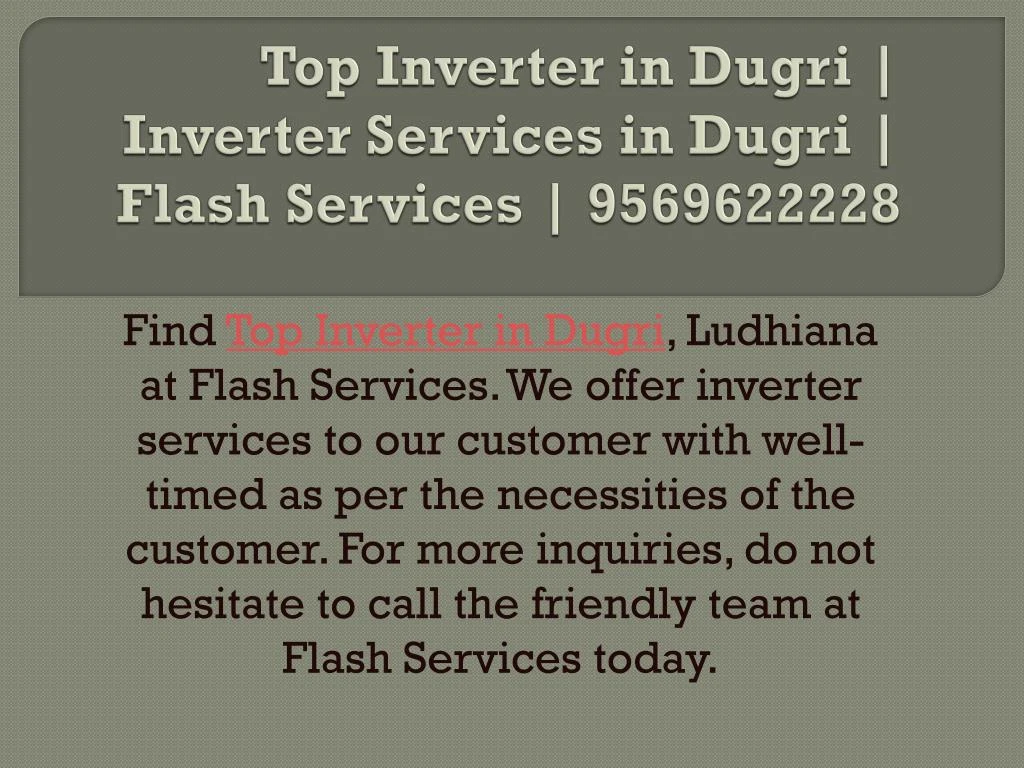 top inverter in dugri inverter services in dugri flash services 9569622228