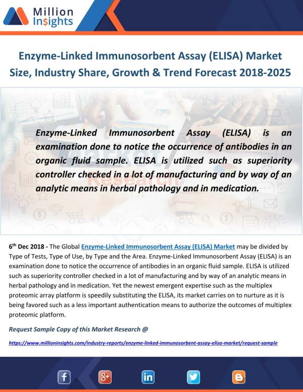 Enzyme-Linked Immunosorbent Assay (ELISA) Market Size, Industry Share, Growth & Trend Forecast 2018-2025