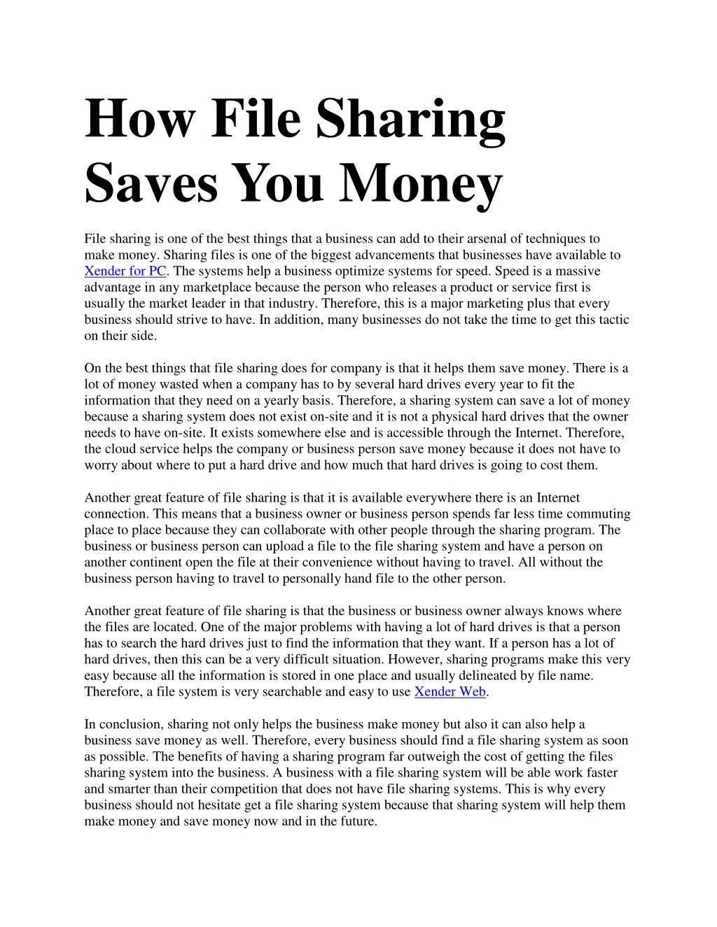 how file sharing saves you money