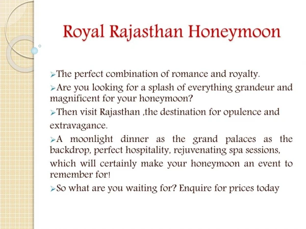 Royal Rajasthan Honeymoon Package