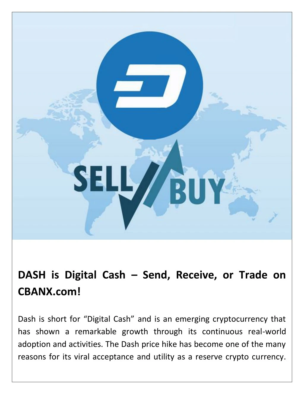 dash is digital cash send receive or trade