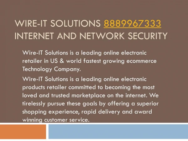 Wire IT Solutions | 8889967333| Internet Network Security in USA