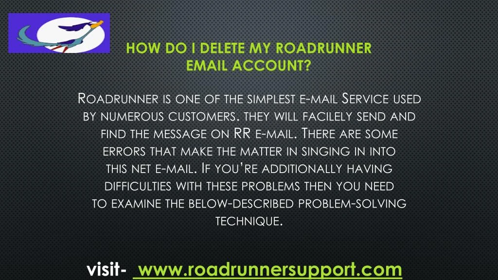 how do i delete my roadrunner email account