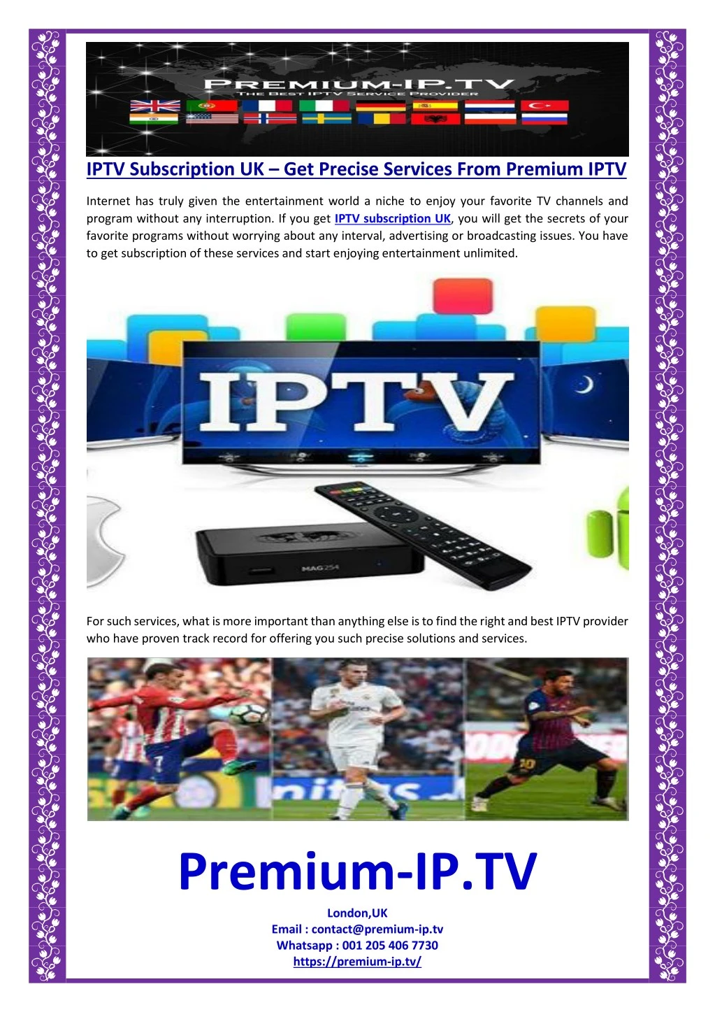 iptv subscription uk get precise services from
