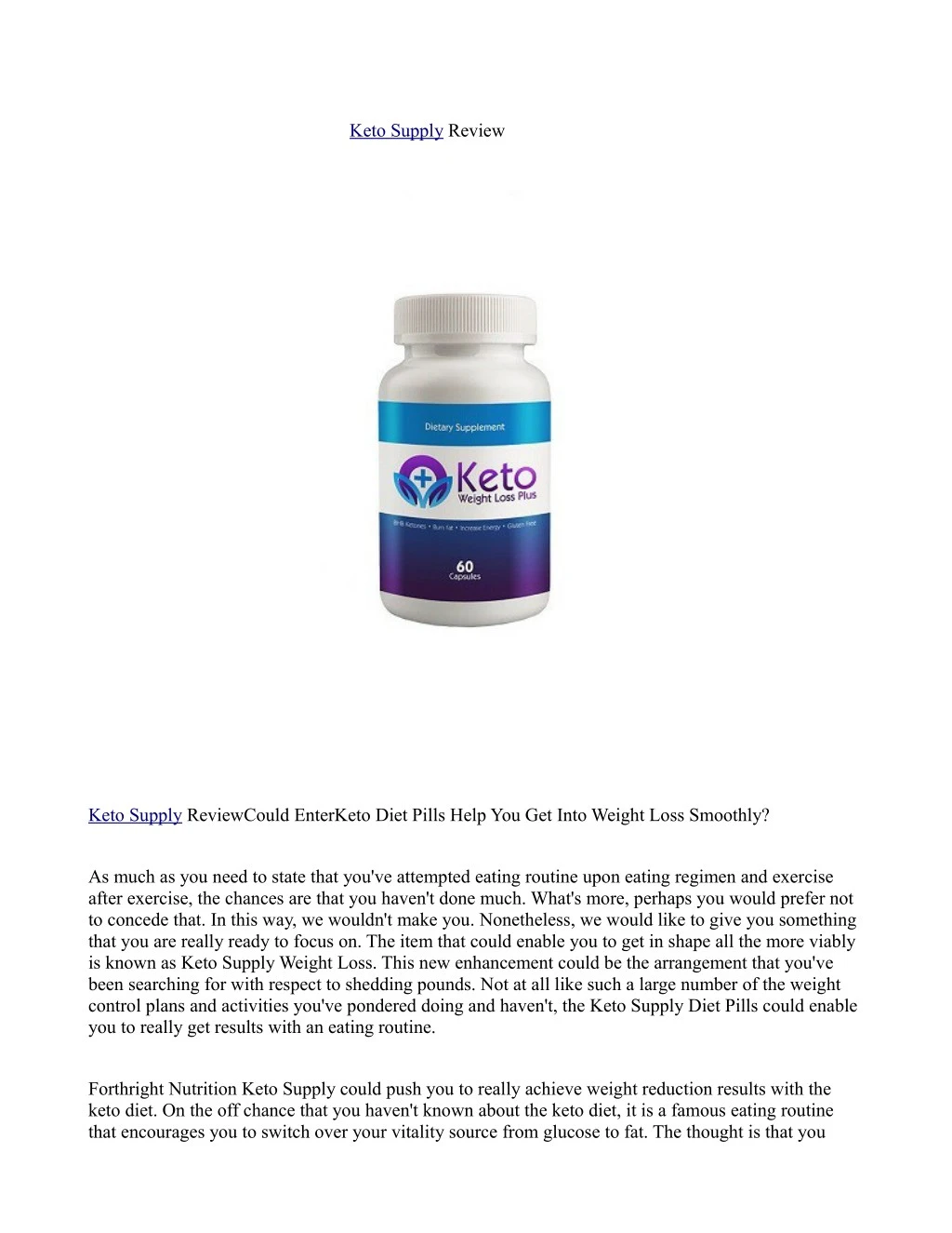 keto supply review