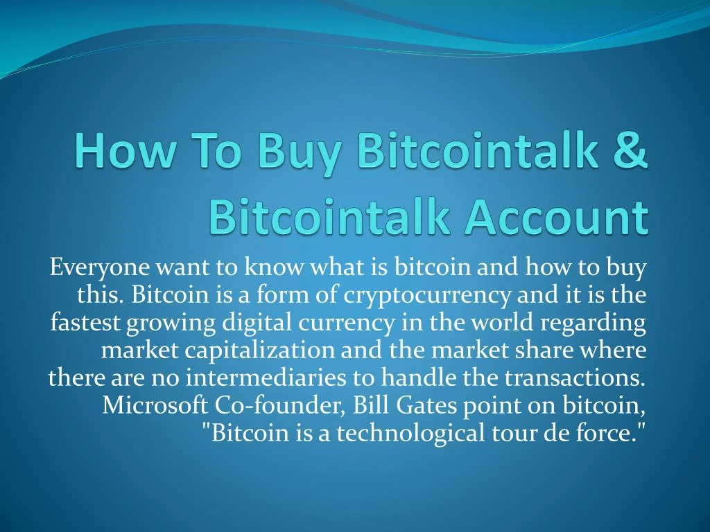how to buy bitcointalk bitcointalk account