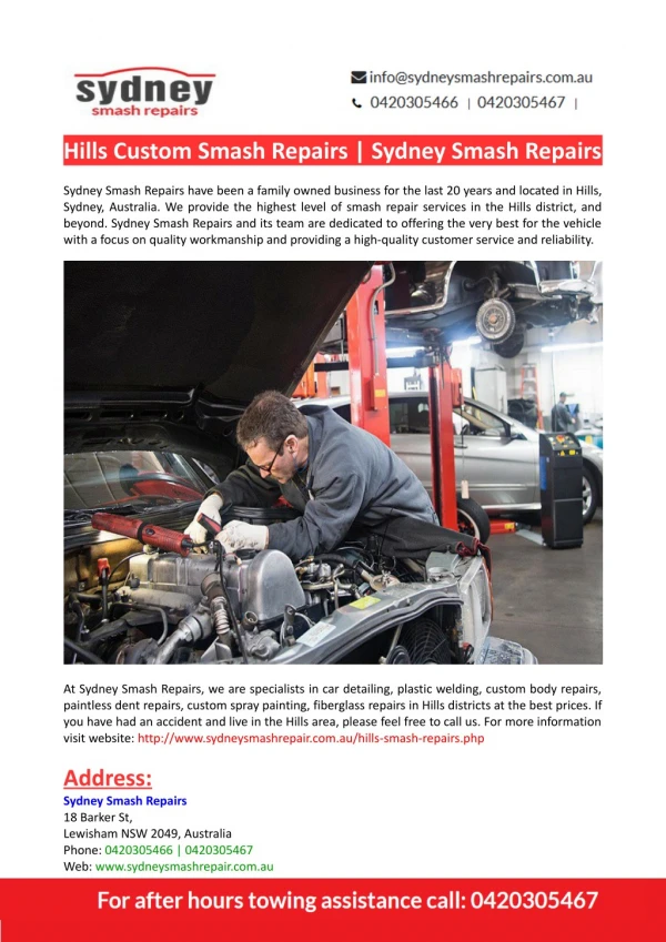 Hills Custom Smash Repairs-Sydney Smash Repairs