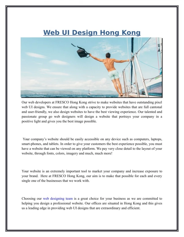 Web UI Design Hong Kong