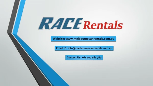 Van Rental Services in Melbourne at Affordable Price