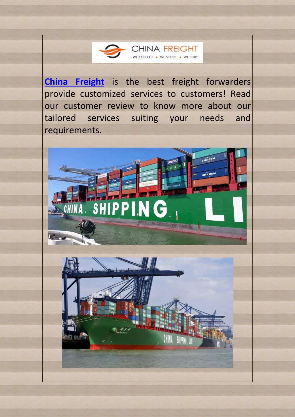 china freight is the best freight forwarders