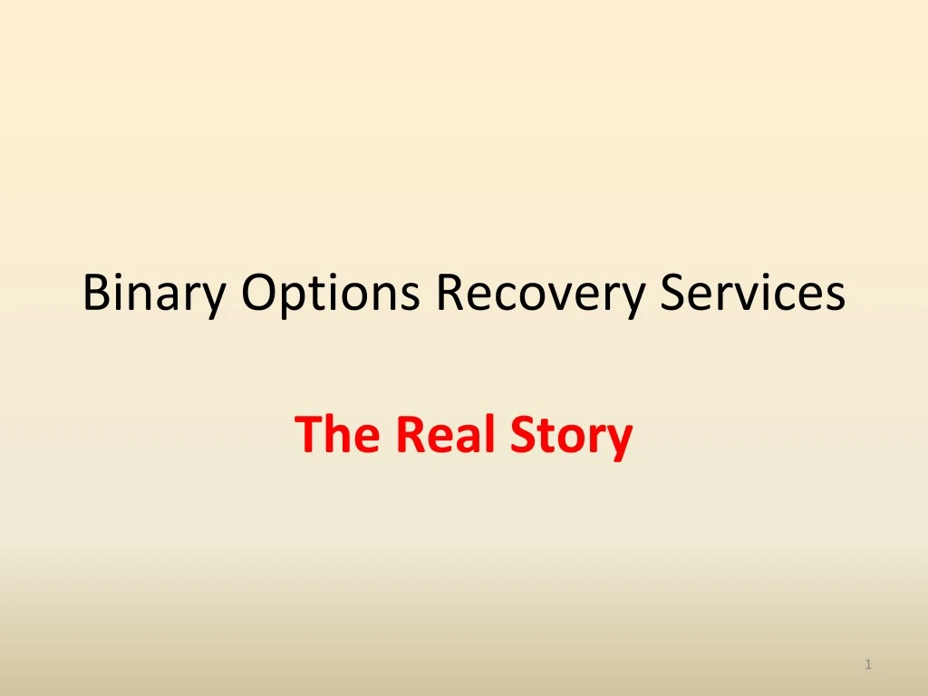binary options recovery services