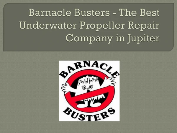 Barnacle Busters - The Best Underwater Propeller Repair Company in Jupiter