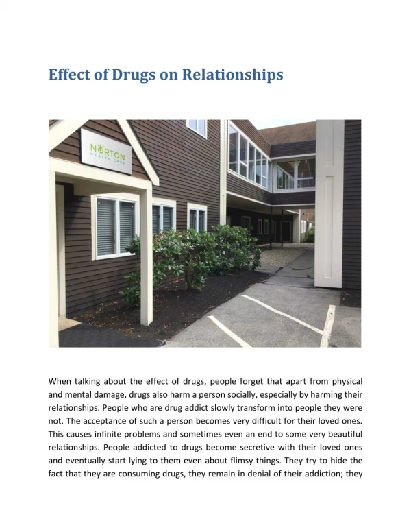 Effect of Drugs on Relationships
