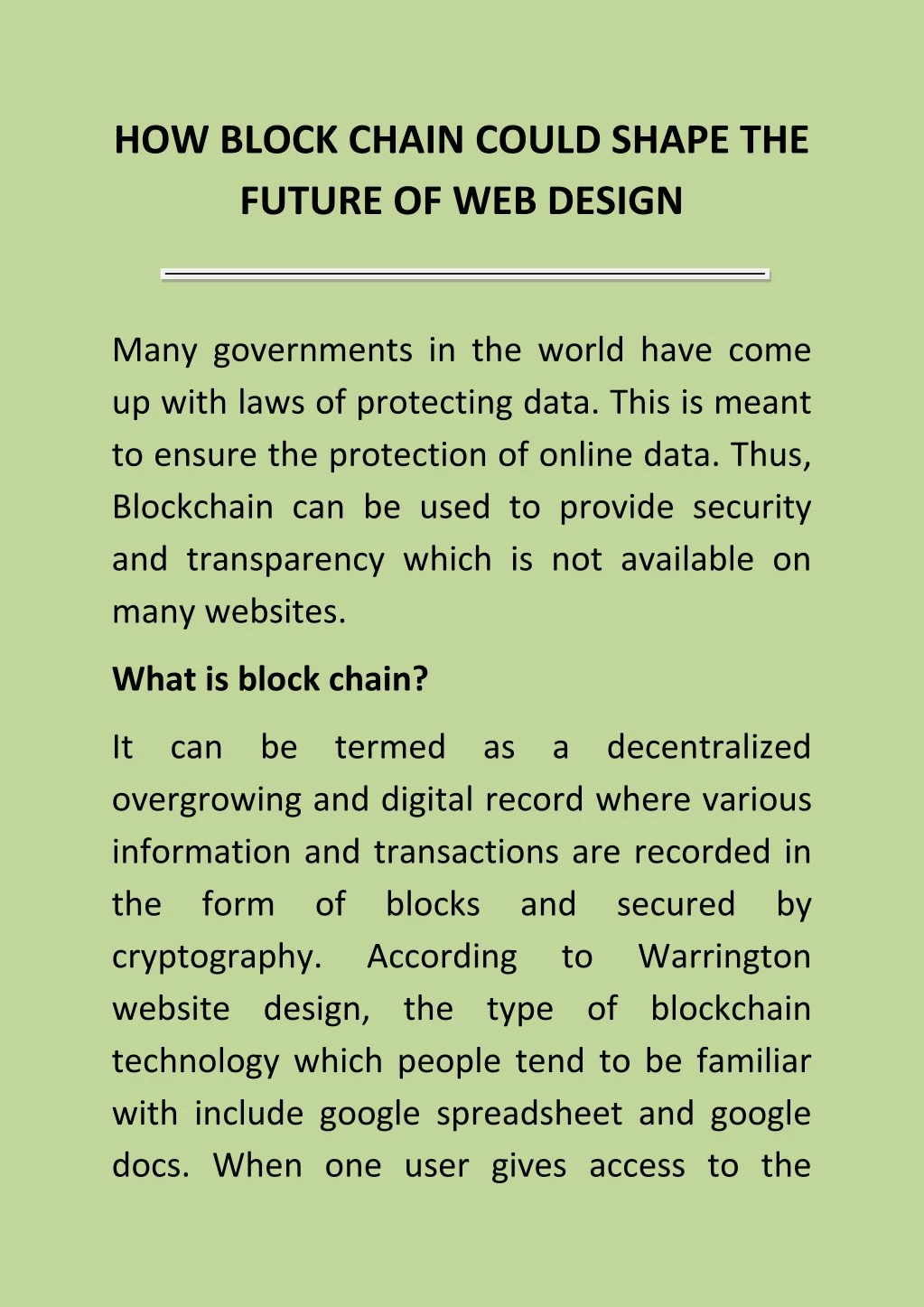 how block chain could shape the future