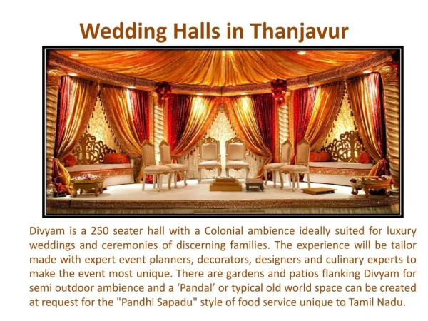 Wedding Halls in Thanjavur