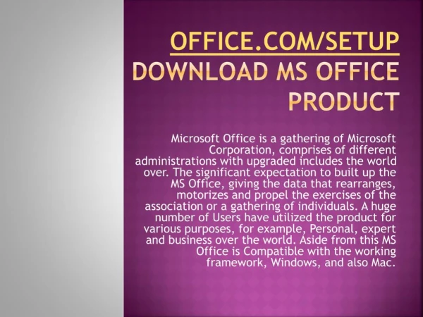 office com setup download ms office product