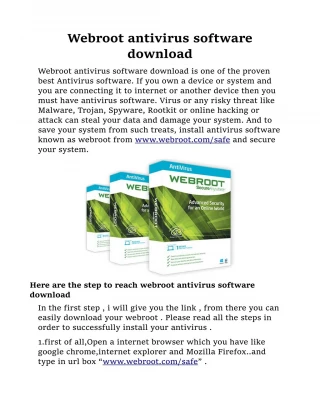 Webroot antivirus software download - slide 1
