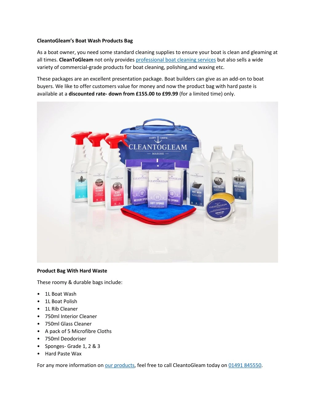 cleantogleam s boat wash products bag