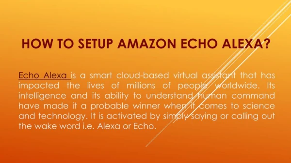 How to Do Echo Alexa Setup?