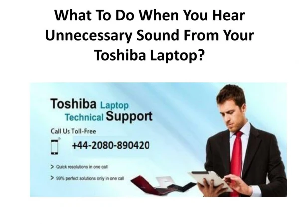 What to do when you hear unnecessary sound from your Toshiba Laptop