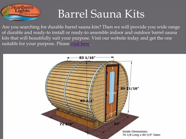 High Quality Barrel Sauna Kits